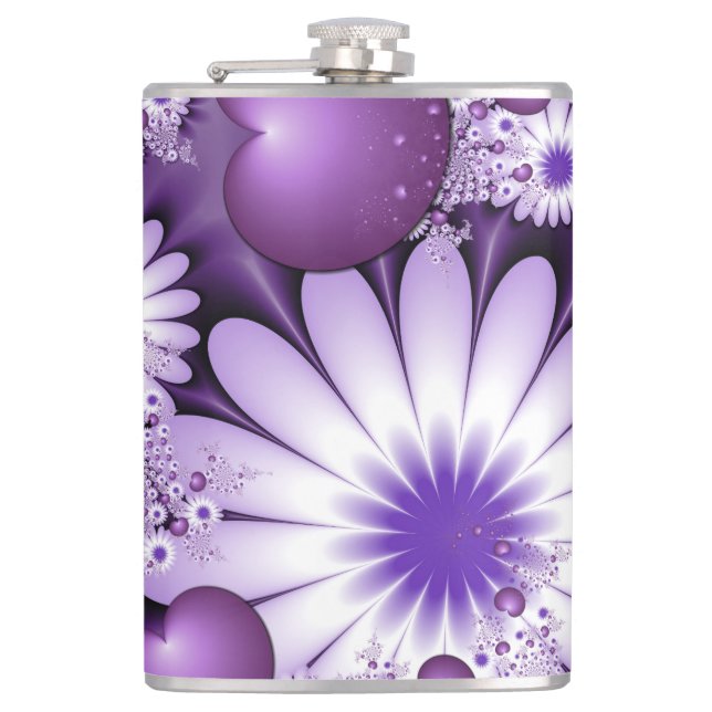 Flasques Tomber dans l'amour Fleurs Abstraites et Coeurs Fr (Devant)