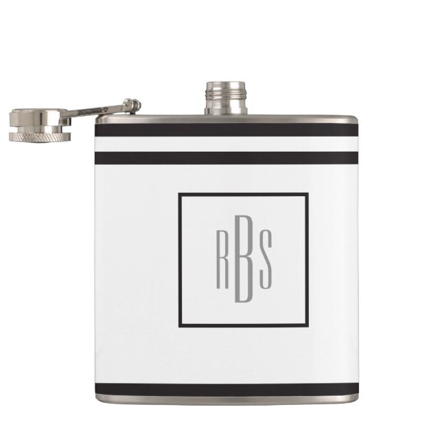 Flasques Ton sur ton Monogramme (Ouvert)