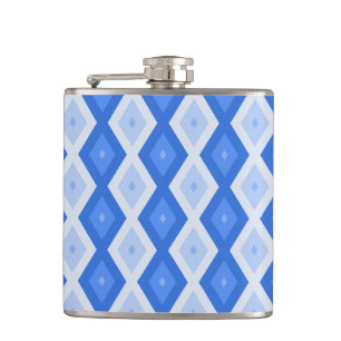 Flasques Tons de motif de diamant bleu