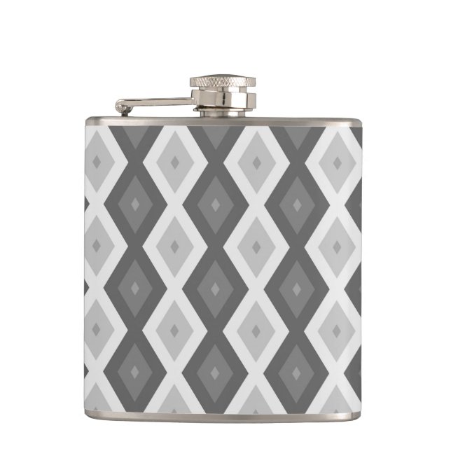 Flasques Tons de motif de diamant gris (Devant)