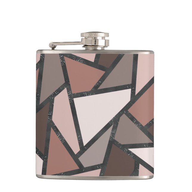 Flasques Tons de motif en vitrail marron (Devant)