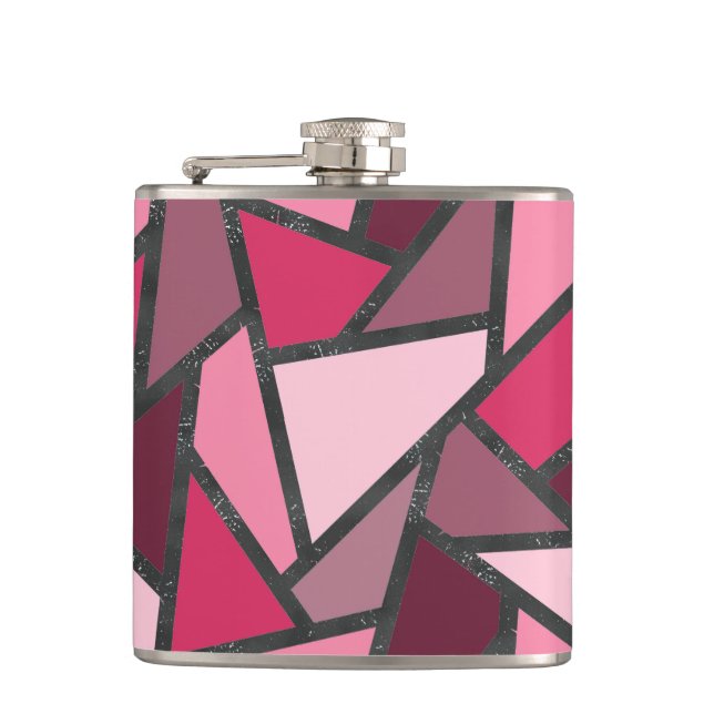 Flasques Tons de motif en vitrail rose (Devant)