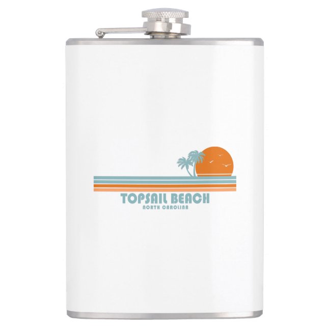 Flasques Topsail Beach Caroline du Nord Sun Palm Trees (Devant)