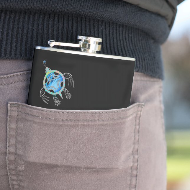 Flasques Tortue marine peinte (En situation)