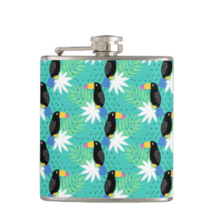 Flasques Toucans sur Turquoise