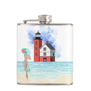 Flasques Tour Island Lighthouse Vinyl Wrapper Flask