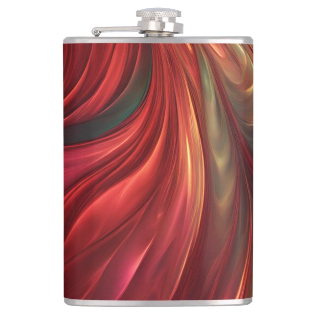 Flasques Tourbillon Abstrait rouge Iridescente (Devant)