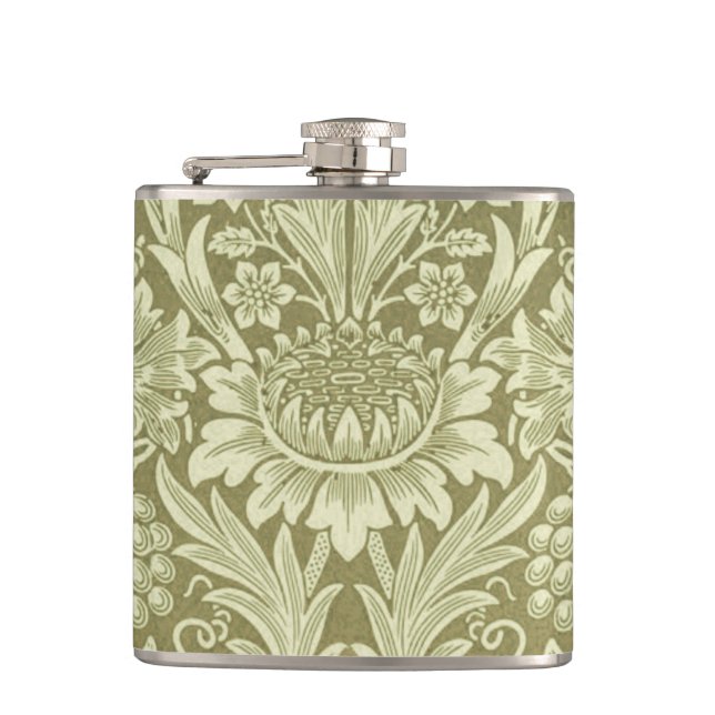 Flasques Tournesol William Morris Vintage Olive Damask (Devant)