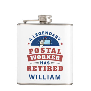 Flasques Travailleur postal à la retraite Facteur retraite 