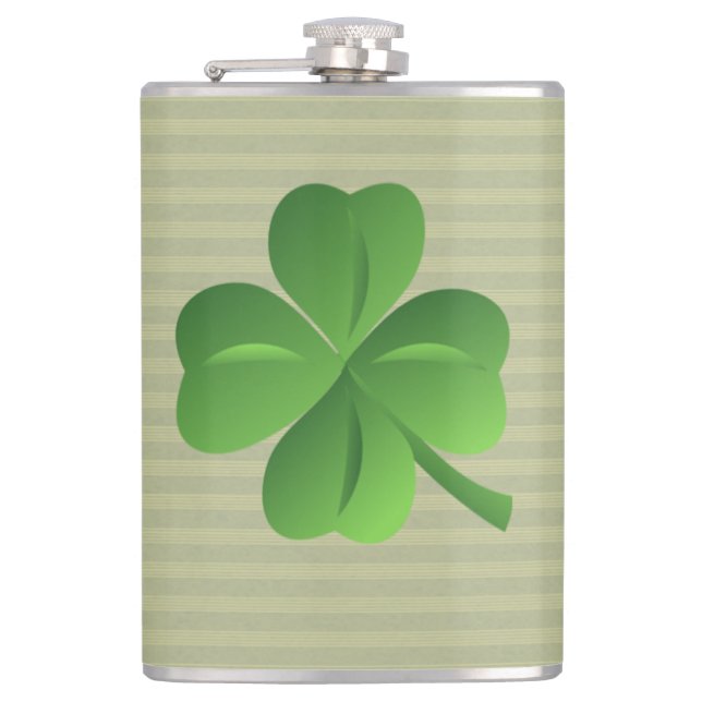 Flasques Trendy Irlandais Chanceux Shamrock Classe (Devant)