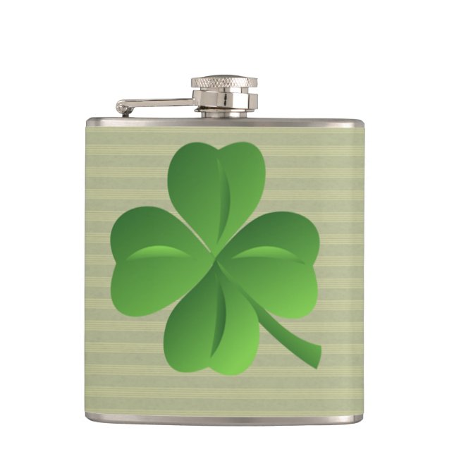 Flasques Trendy Irlandais Chanceux Shamrock Classe (Devant)