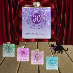 Flasques Trente ans & Paillettes violettes & Citation pour