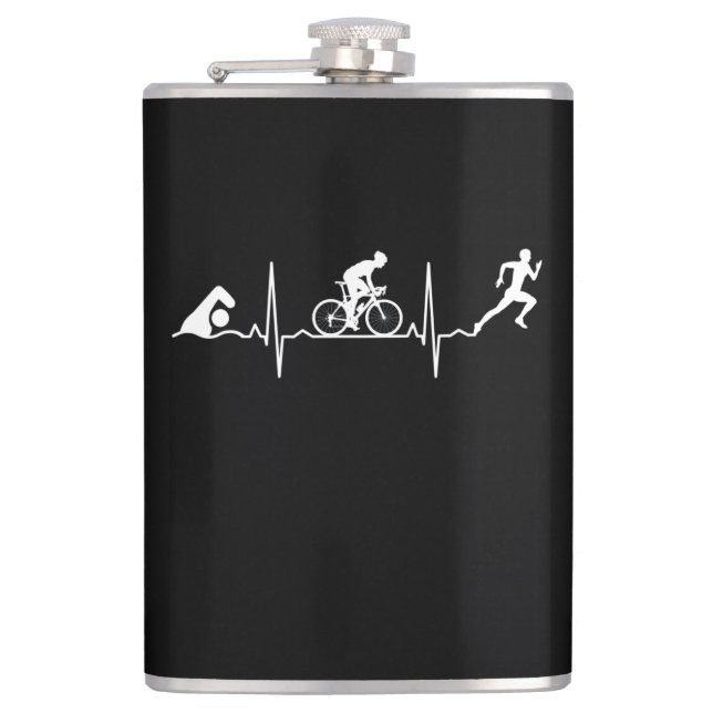Flasques Triathlon - Battement de coeur de triathlon (Devant)