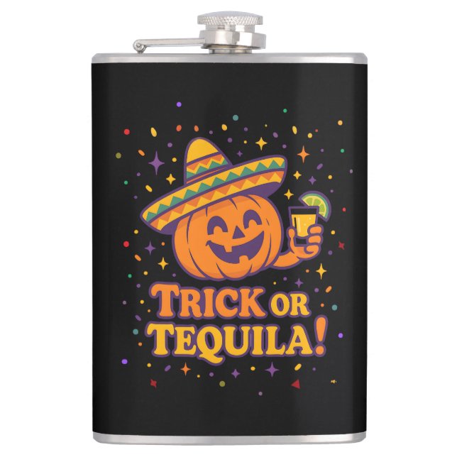 Flasques Trick or Tequila – Drôle de fête d'Halloween avec  (Devant)