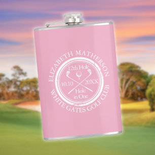 Flasques Trou en un personnalisé de golf féminin rose