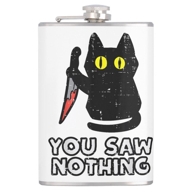 Flasques Tu N'As Rien Vu De Chat Noir Drôle Halloween (Devant)