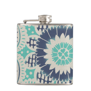 Flasques Tuile bleue III de batik