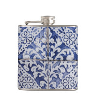 Tuiles portugaises - Azulejo Floral bleu et blanc