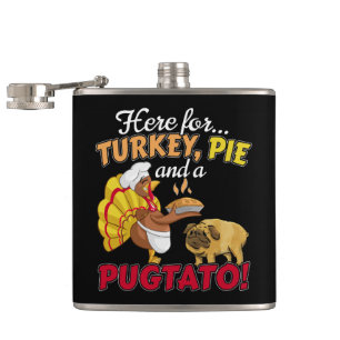 Flasques Turquie, tarte et Pugtato Thanksgiving Carlin chie