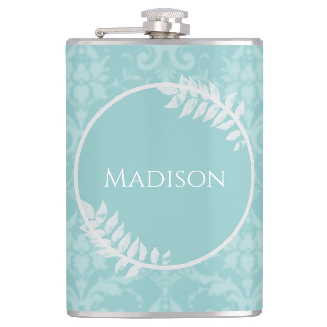 Flasques Turquoise Elegant Tamask Flask Flask (Devant)