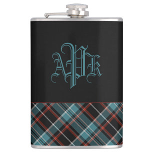Flasques Turquoise, noir et rouge monogramme