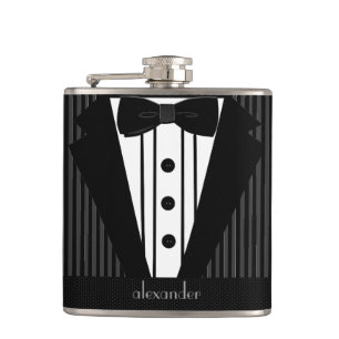 Flasques Tuxedo Avec Nom Personnalisé