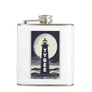 Flasques Tybee Island Georgia Lighthouse Moon