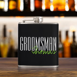 Flasques Type moderne Groomsman Fête de mariée personnalisé<br><div class="desc">Design contemporain.</div>