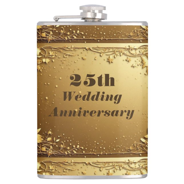 Flasques Typographie Moderne 25e Anniversaire de Mariage Fa (Devant)