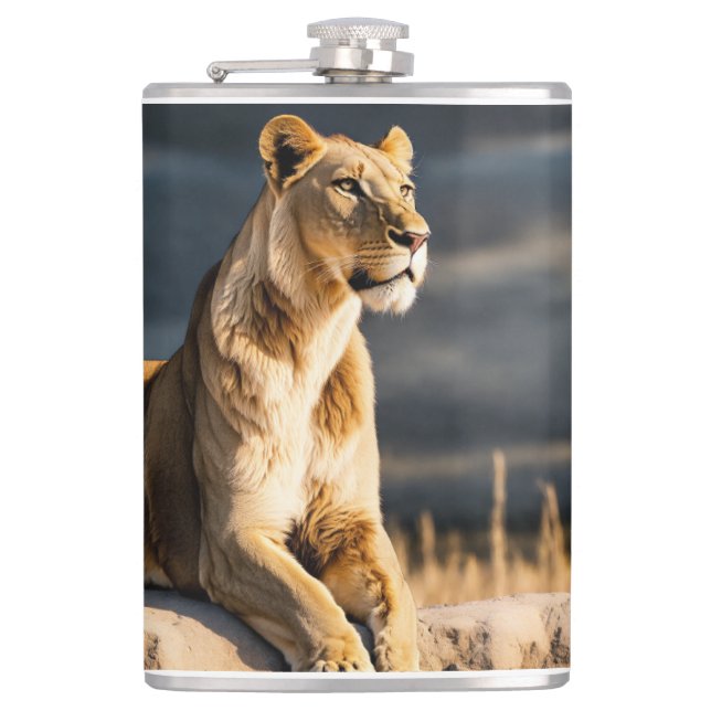 Flasques Ultra HD 3D Lionne – Pose de côté, corps entier su (Devant)
