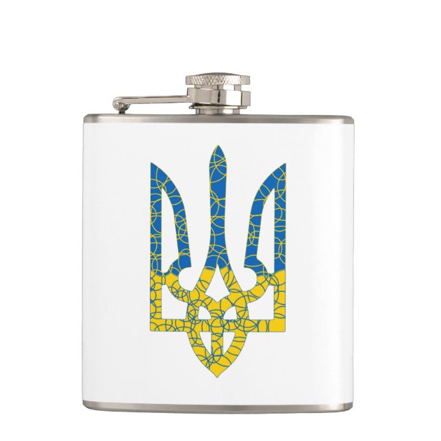 Flasques Un trident ukrainien texturé drapeau d'Ukraine cou (Devant)