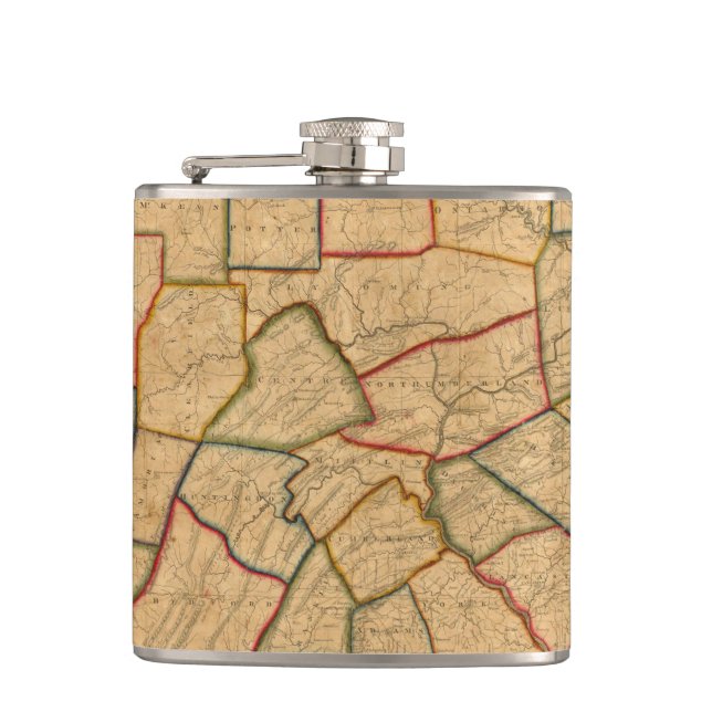 Flasques Une carte de l'état de la Pennsylvanie (Devant)