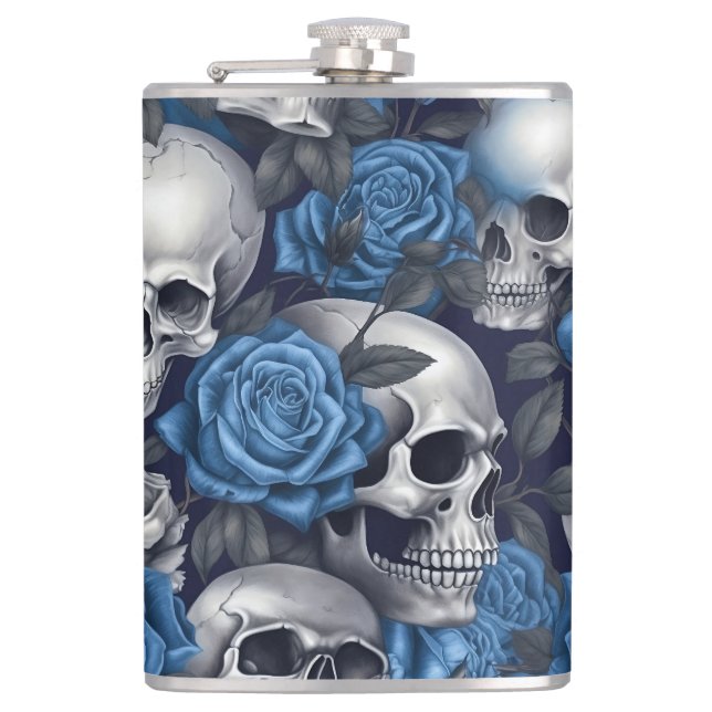 Flasques Une conception de la série Crâne et Roses 12 (Devant)
