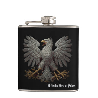 Flasques Une double dose de polkas flask enveloppée de viny