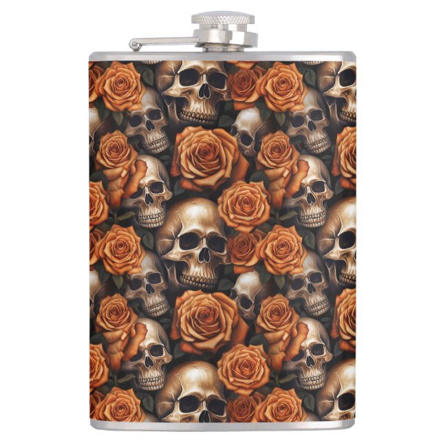Flasques Une série de crânes et de roses Design 9 (Devant)