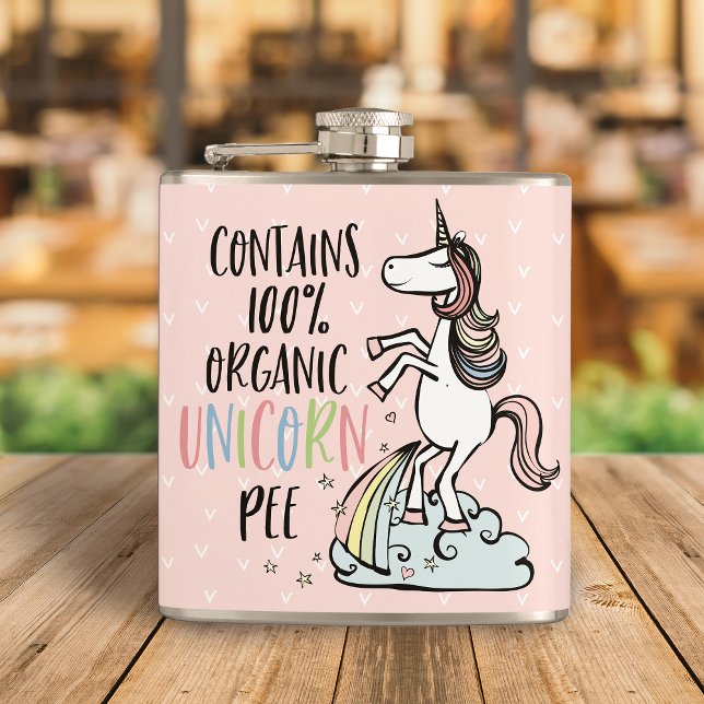 Flasques Unicorne drôle - Unicorne biologique Pee (Crack up your friends and work colleagues with this hilarious 100% organic unicorn pee flask.)