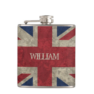 Flasques Union Jack   Grunge British Flag Personnalisé