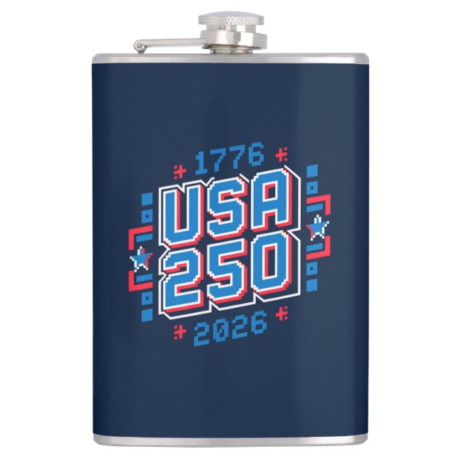 Flasques USA 250 - 1776 à 2026 Pixel Art (Devant)