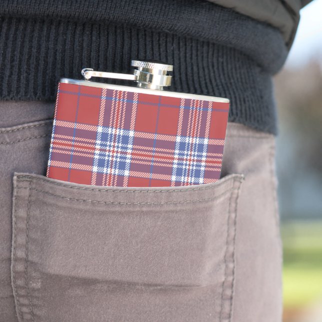 Flasques USA America Clan Tartan Plaid Motif (En situation)