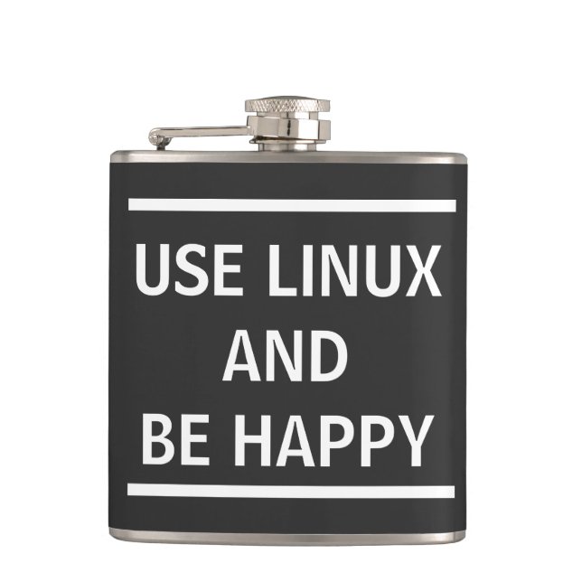 Flasques Utiliser Linux et être heureux (Devant)