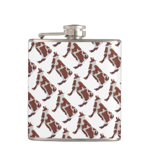 Flasques Vache Brown et blanche Silhouette