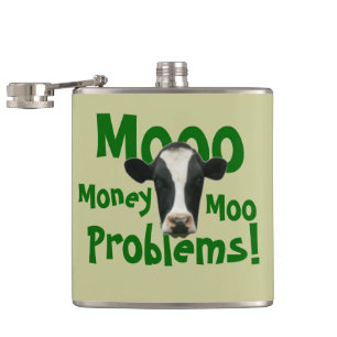 Flasques Vache drôle à problèmes de MOO d'argent de Mooo