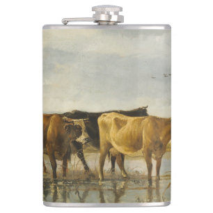 Flasques Vaches dans une rivière Aelbert Cuyp
