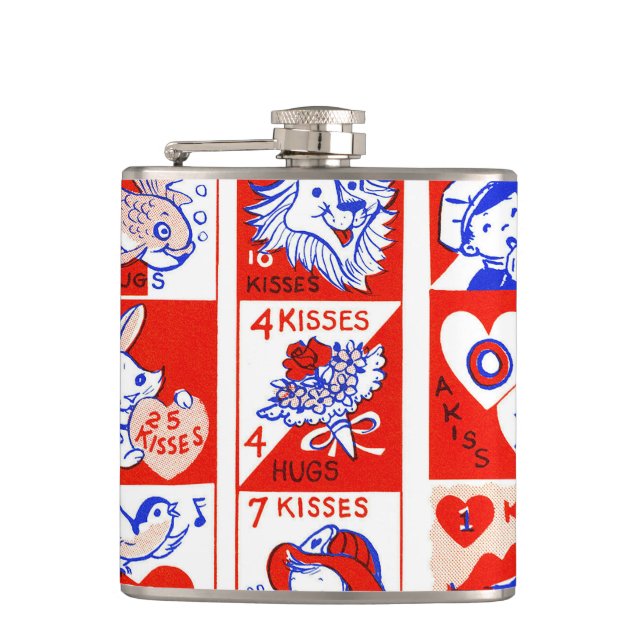 Flasques Valentine Retro Love Hugs Motif (Devant)