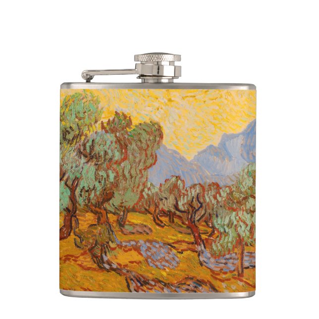 Flasques Van Gogh Olive Trees Soleil Jaune Ciel (Devant)