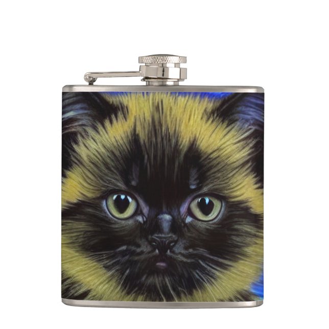 Flasques Van Gogh Starry Nuit Siamese Cat (Devant)