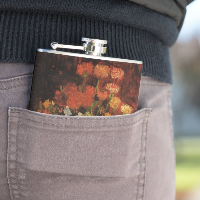 Flasques Vase Still Life avec Zinnias par Vincent van Gogh (En situation)