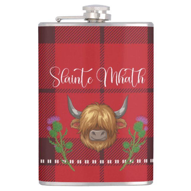 Flasques Veillée de Burns Slàinte Mhath Vache des Highlands (Devant)
