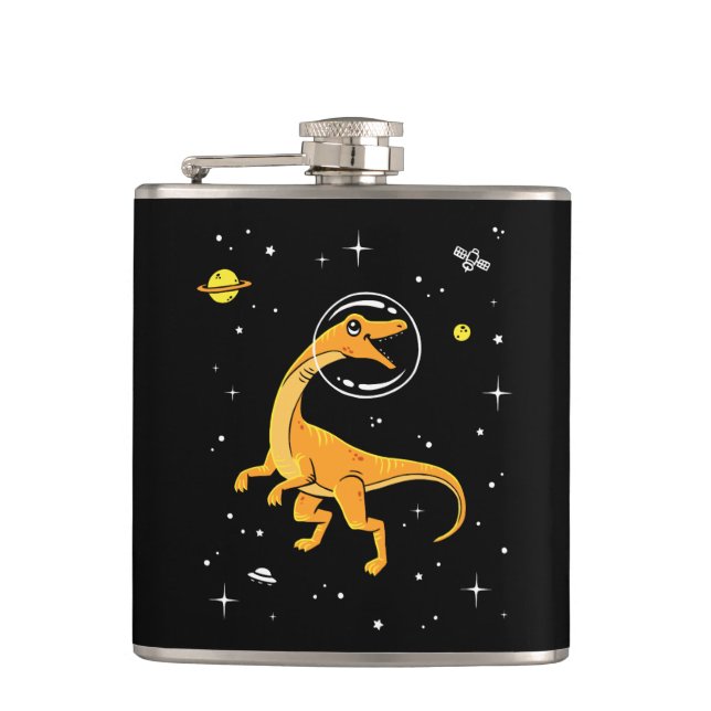 Flasques Velocirapos Jaune Et Orange Dans L'Espace (Devant)