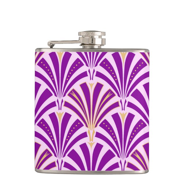 Flasques Ventilateur Art Déco motif - violet et orchidée (Devant)